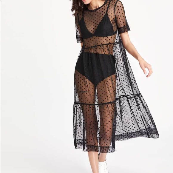 black lace overlay dress